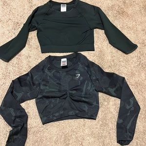 Gymshark long sleeve crop tops. Size small.